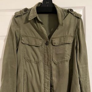 Army green button down